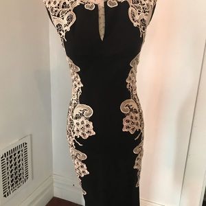 London dress co. black and cream dress 4